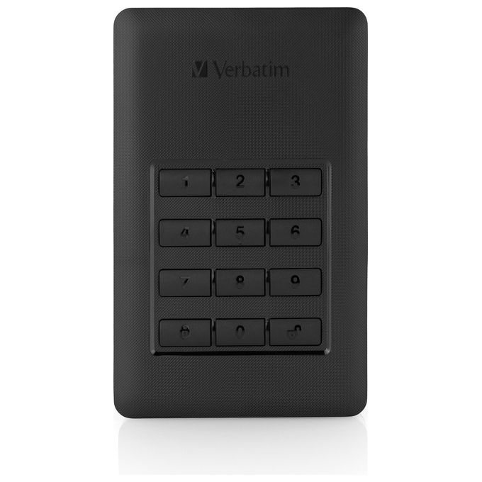 foto del prodotto verbatim disco rigido esterno 1tb usb 3.1 gen1 storengo crittografato accesso con tastierino numerico aes 256bit