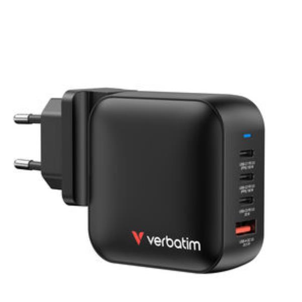 foto del prodotto verbatim mini gan charger 100w universale nero ac ricarica rapida interno