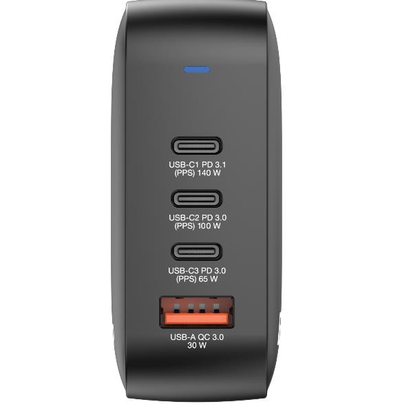foto del prodotto verbatim mini gan charger 165w universale nero ac ricarica rapida interno