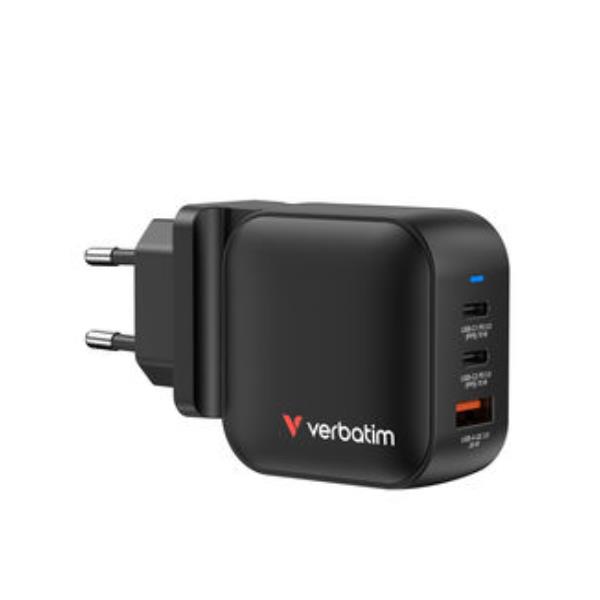 foto del prodotto verbatim mini gan charger 70w universale nero ac ricarica rapida interno