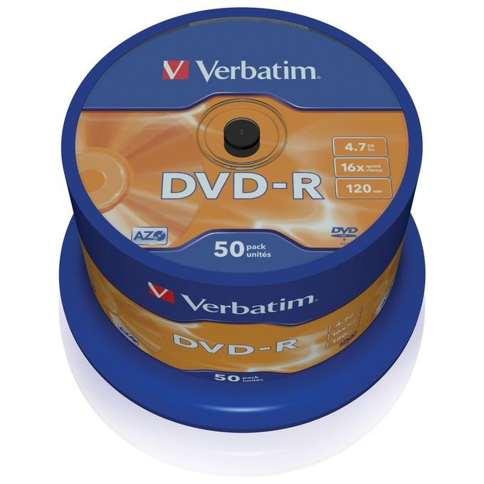 foto del prodotto verbatim spindle 50 dvd-r 4 7gb 16x sergr.