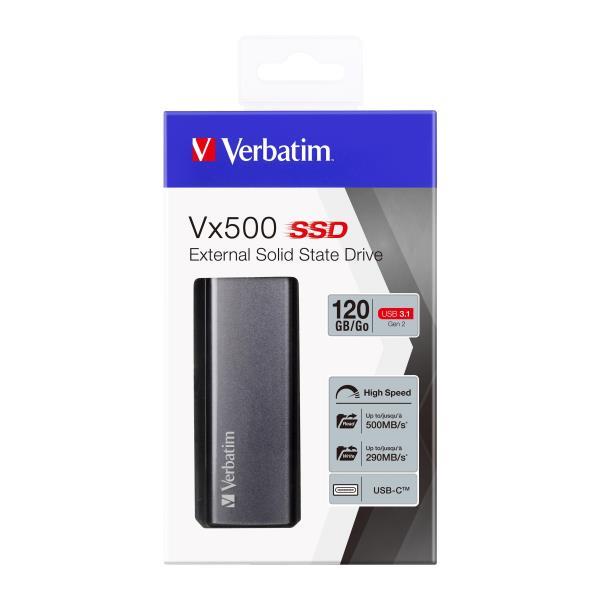 foto del prodotto verbatim ssd esterno vx500 usb 3.1 gen 2 120 gb