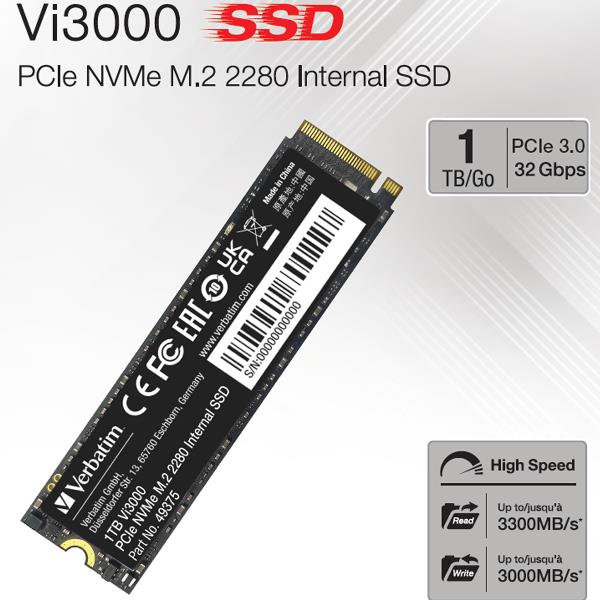 foto del prodotto verbatim vi3000 1 tb m.2 pci express 3.0 nvme