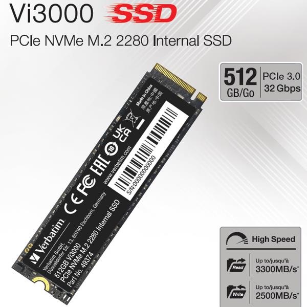 foto del prodotto verbatim vi3000 512 gb m.2 pci express 3.0 nvme