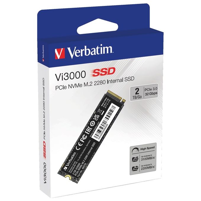 foto del prodotto verbatim vi3000 pcie nvme m.2 ssd 2tb