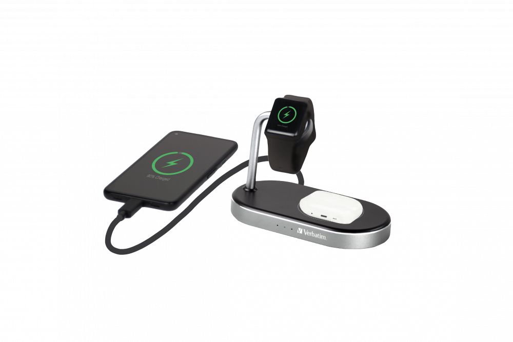 foto del prodotto verbatim wcs 02 universale nero usb carica wireless ricarica rapida interno