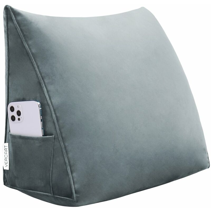 foto del prodotto vercart grande cuscino per la lettura a cuneo, cuscino lungo per la schiena, cuscino decorativo per la testata del letto, cuscino triangolare per il