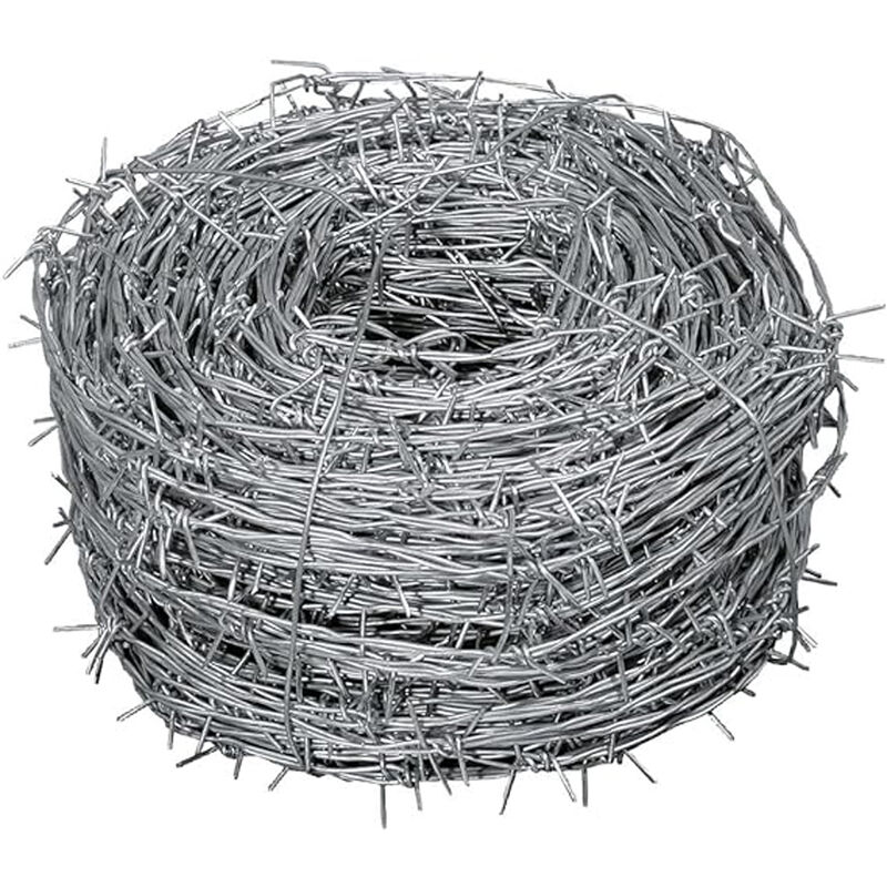 foto del prodotto verdelook filo spinato zincato recinzione rete metallica corda spinosa 100mt