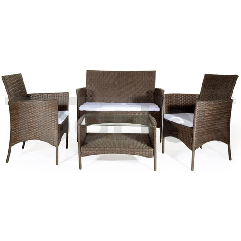 foto del prodotto verdelook set da giardino salotto polyrattan divano poltrone caprera