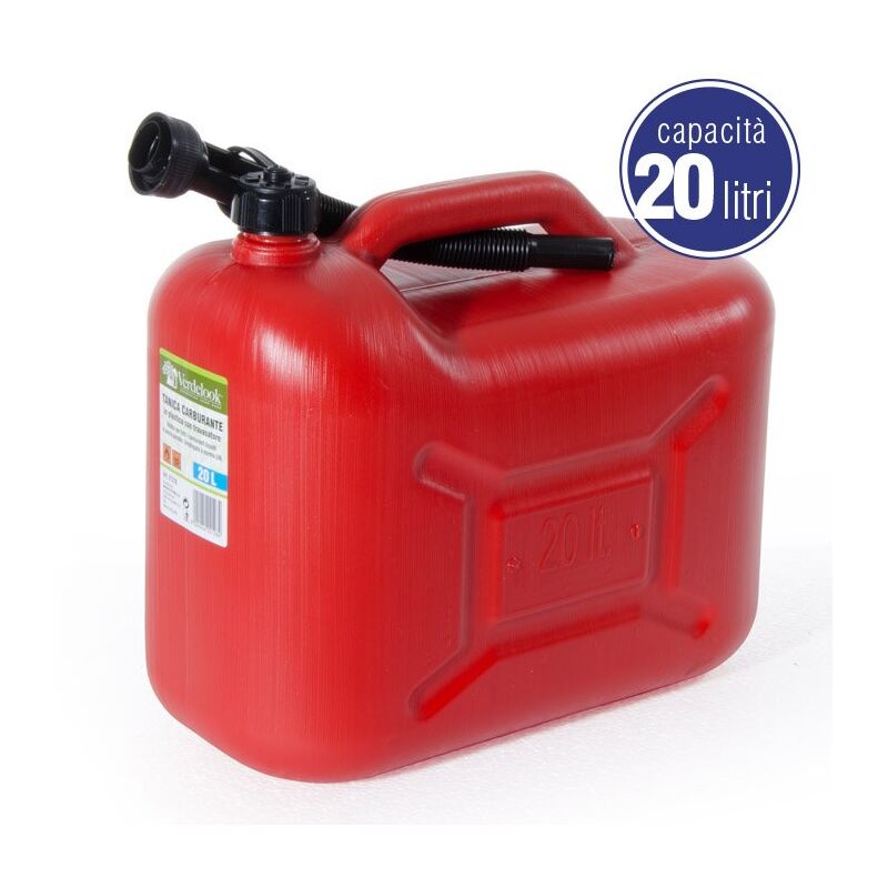 foto del prodotto verdelook tanica benzina 20 lt plastica con boccaglio trasporto carburanti omologata un