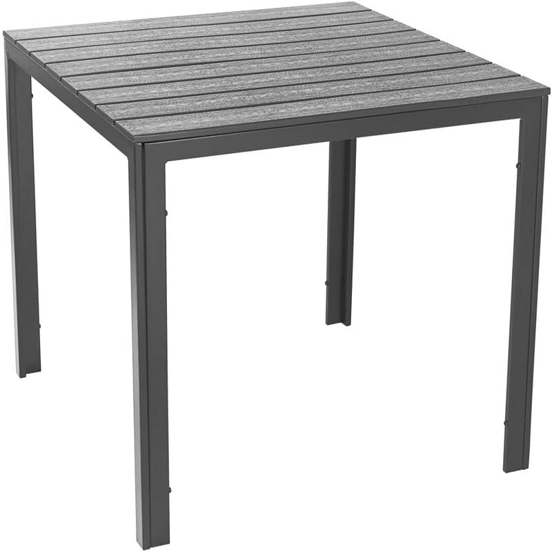 foto del prodotto verdelook tavolo da giardino esterno quadrato grigio effetto legno tenerife 78x78x74 cm