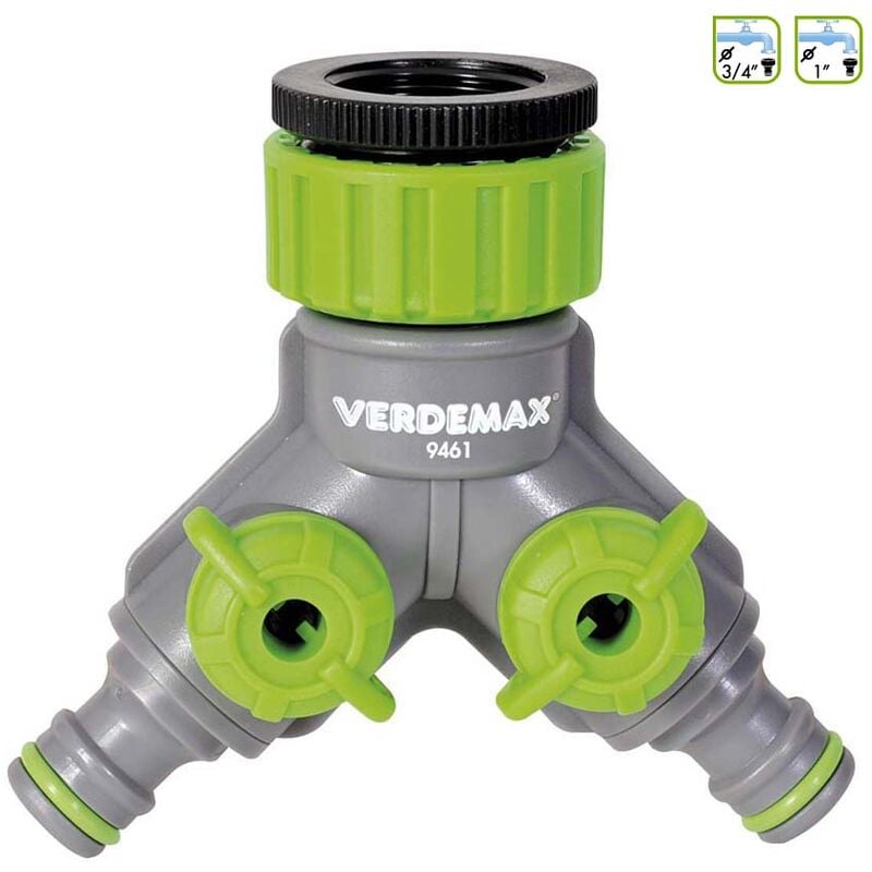 foto del prodotto verdemax raccordo rubinetto a 2 vie regolabili 3 4 1 f