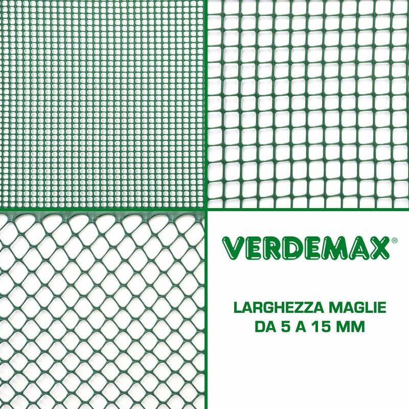 foto del prodotto verdemax rete in plastica maglia quadra esagonale recinsione balcone terrazzi aiuole 5 mt misura maglia 10 mm quadra bianca