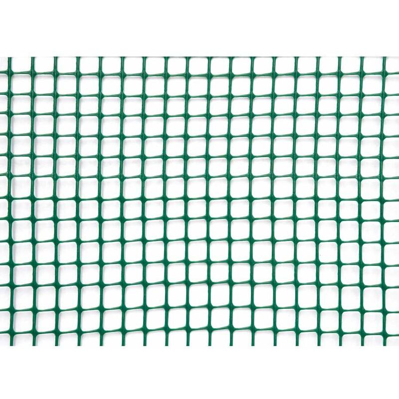 foto del prodotto verdemax rete in plastica maglia quadra esagonale recinsione balcone terrazzi aiuole 5 mt misura maglia 10 mm quadra verde