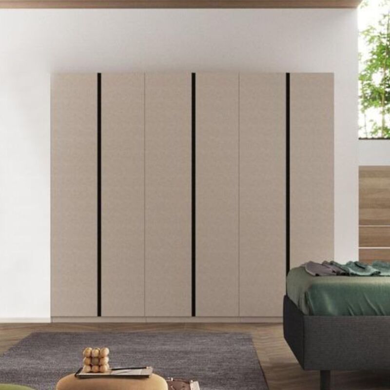 foto del prodotto veriaffari.it armadio 6 ante battenti cashmere e antracite musto 273x55x240h