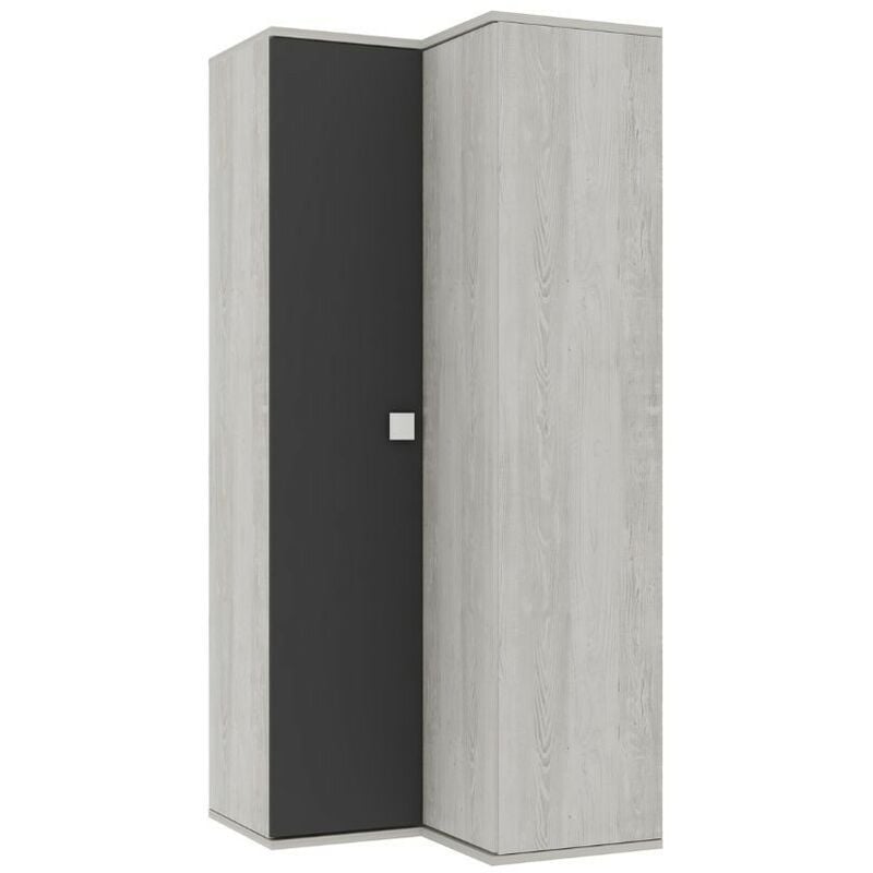 foto del prodotto veriaffari.it armadio angolare 98x96x223h colore bianco consumato antracite