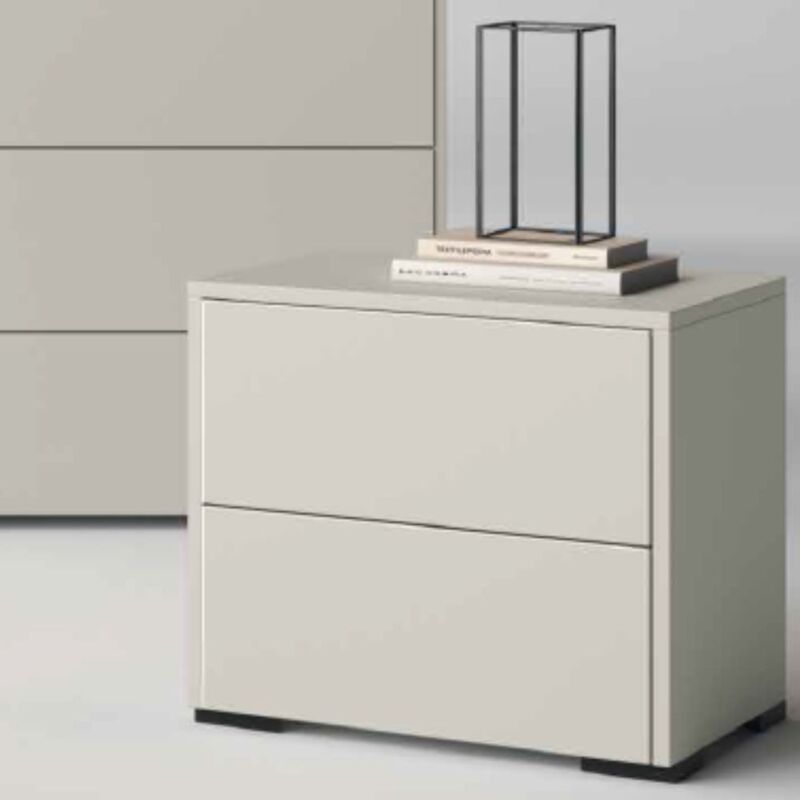 foto del prodotto veriaffari.it comodino 2 cassetti bianco nuvola opaco vip 51x42x44h