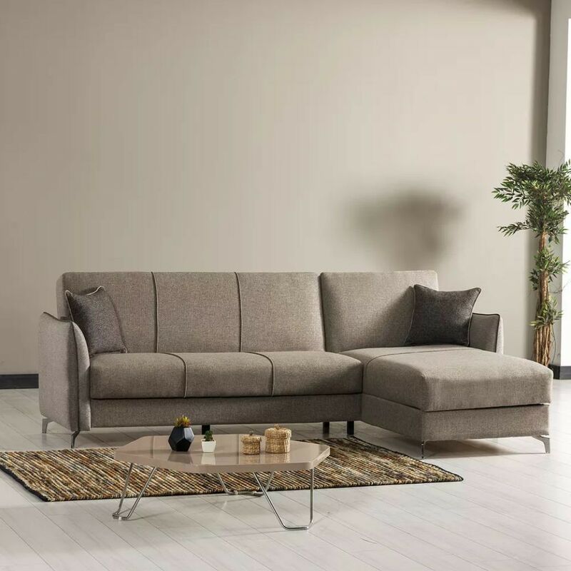 foto del prodotto veriaffari.it divano con penisola reversibile fellis colore grigio chiaro