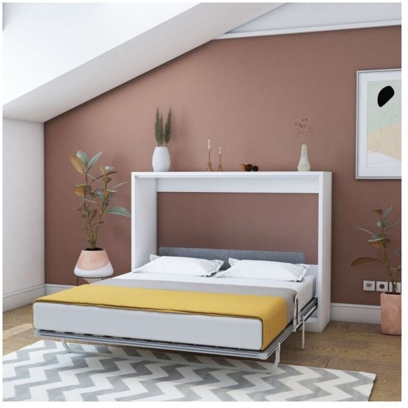foto del prodotto veriaffari.it letto matrimoniale pieghevole a scomparsa capsule bianco 164x52x120h