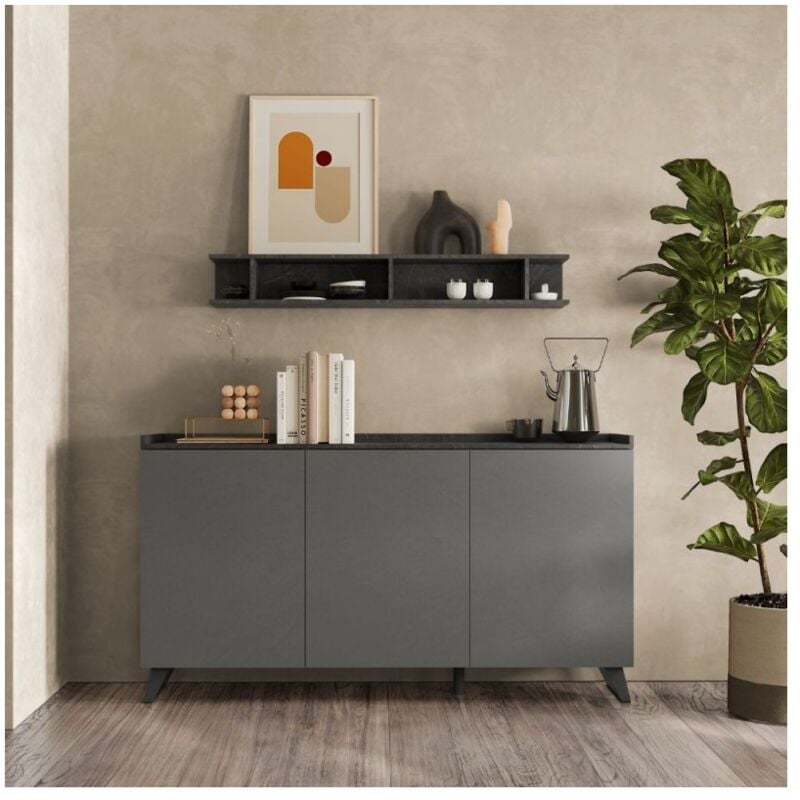 foto del prodotto veriaffari.it madia 3 ante polan ardesia piombo 181x42x99h