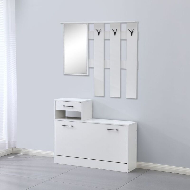 foto del prodotto veriaffari.it mobile ingresso con specchio rudolfxl colore bianco