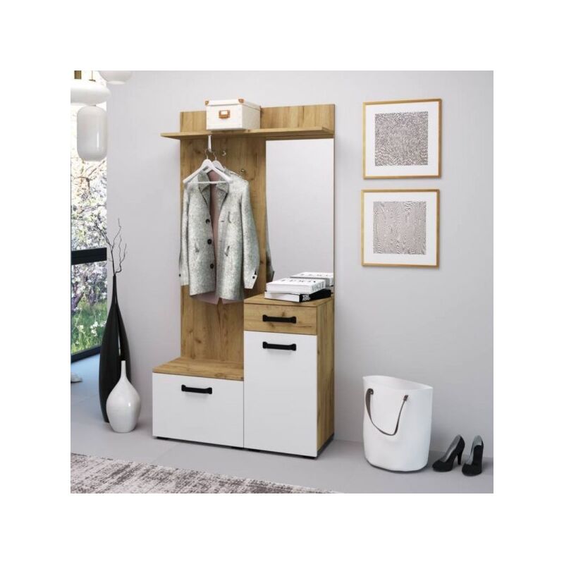 foto del prodotto veriaffari.it mobile ingresso mosso mo6 colore rovere e bianco