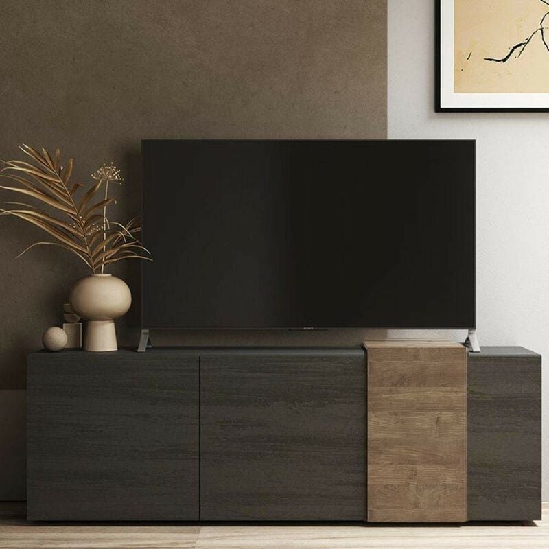 foto del prodotto veriaffari.it mobile porta tv 3 ante sabry colore titanio rovere mercure
