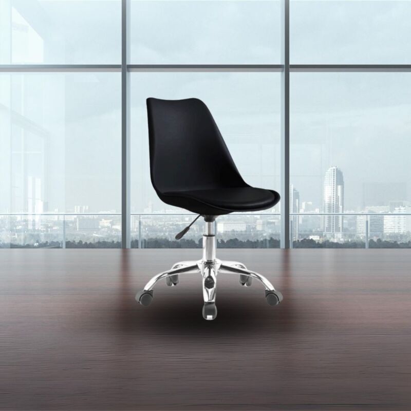 foto del prodotto veriaffari.it sedia da ufficio nera lc719 seduta ergonomica e ruote