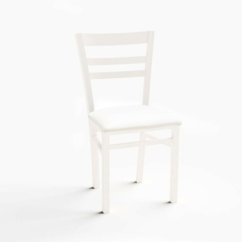 foto del prodotto veriaffari.it sedia in legno cromica colore bianco opaco