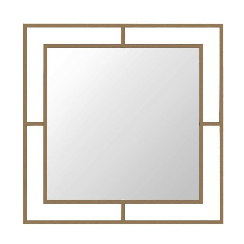 foto del prodotto veriaffari.it specchio quadrato con doppia cornice corner in metallo colore oro