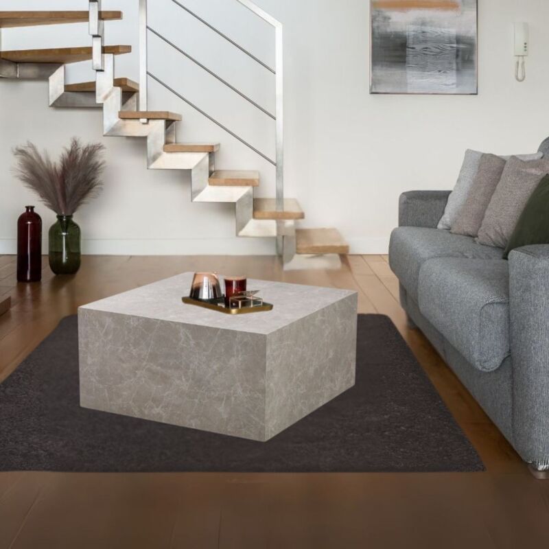 foto del prodotto veriaffari.it tavolino quadrato da salotto effetto marmo beige lola 80x80x40h
