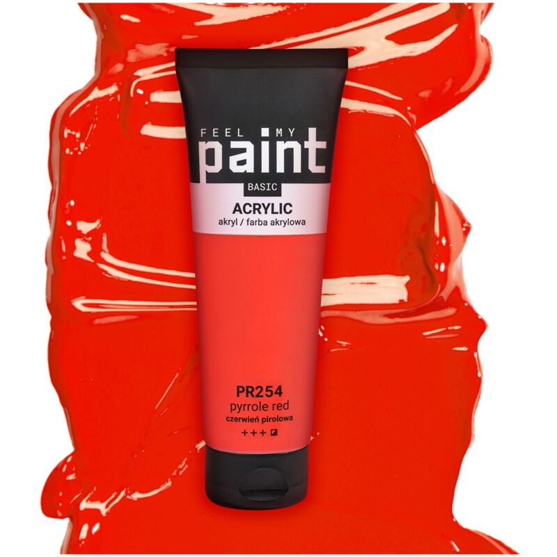 foto del prodotto vernice acrilica 120ml artista professionista feelmypaint 3 pyrrole red