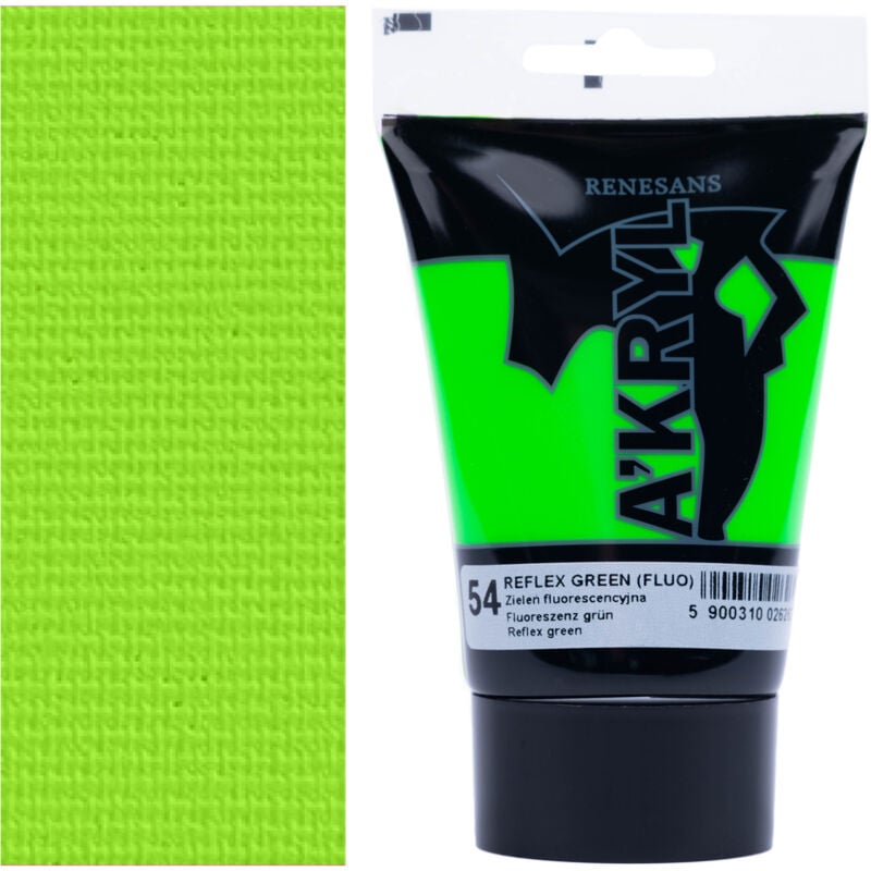 foto del prodotto vernice acrilica a kryl artistic renesans 100ml 54 verde fluorescente