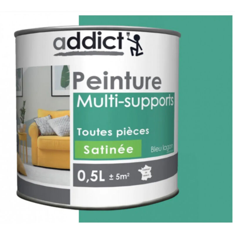 foto del prodotto vernice acrilica multisubstrato, blu laguna satinato, 0,5 litri