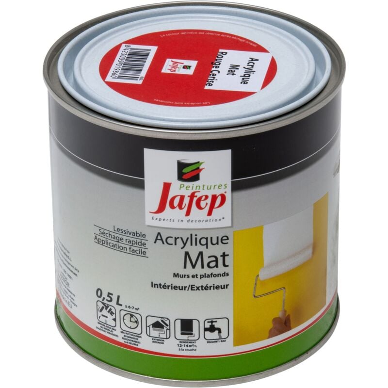 foto del prodotto vernice acrilica opaca rosso ciliegia jafep 0,5l