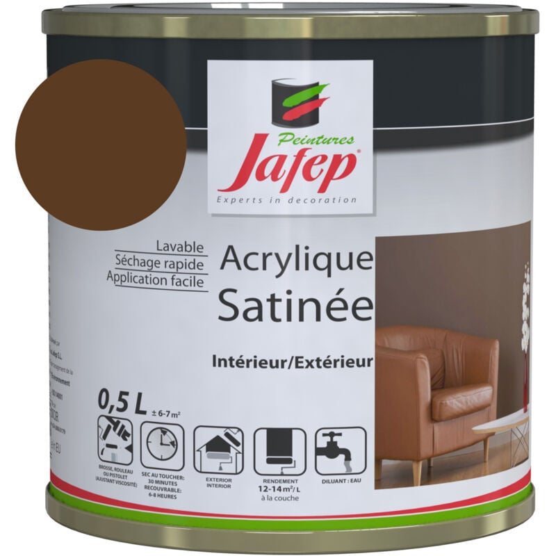 foto del prodotto vernice acrilica satinata al cioccolato 0,5l0,5 l