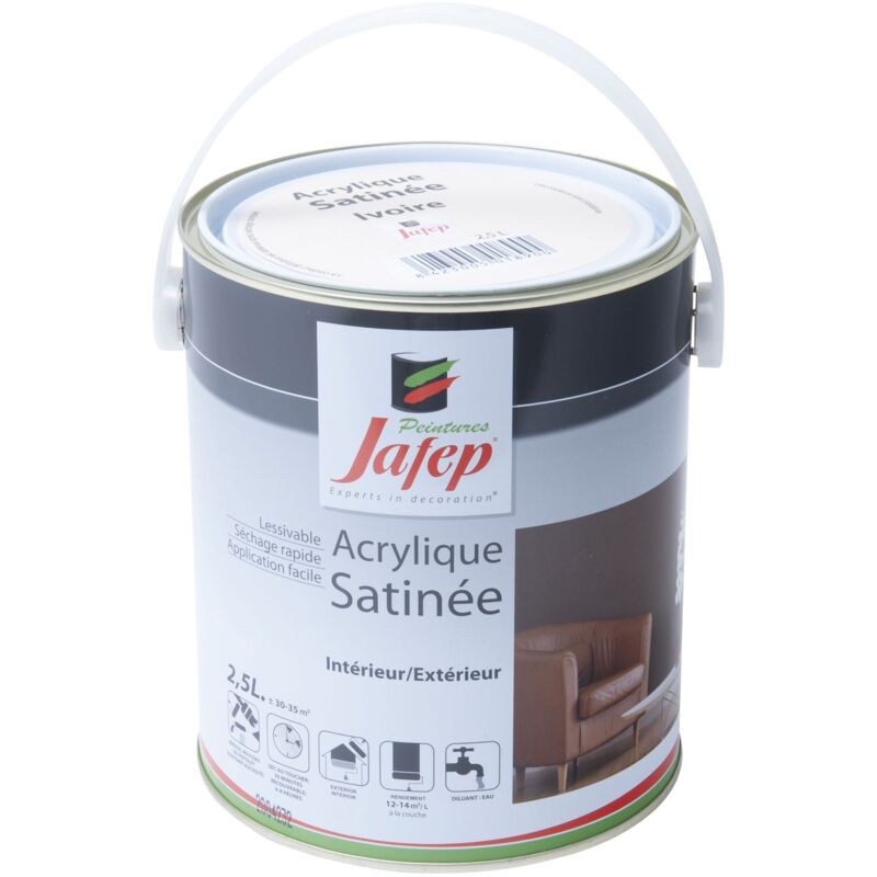 foto del prodotto vernice acrilica satinata avorio jafep 2,5 l