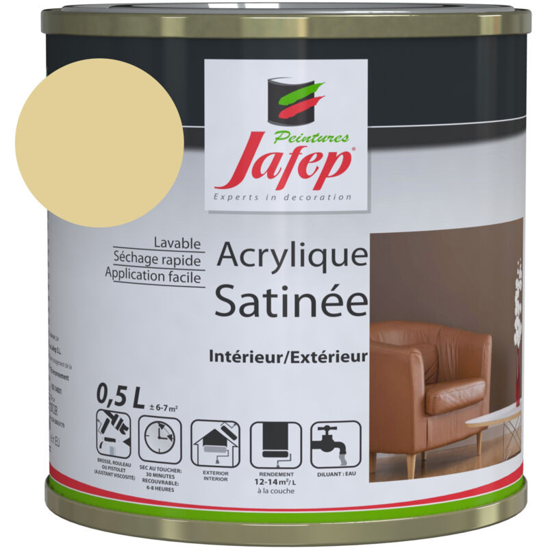 foto del prodotto vernice acrilica satinata vaniglia jafep 0,5 l