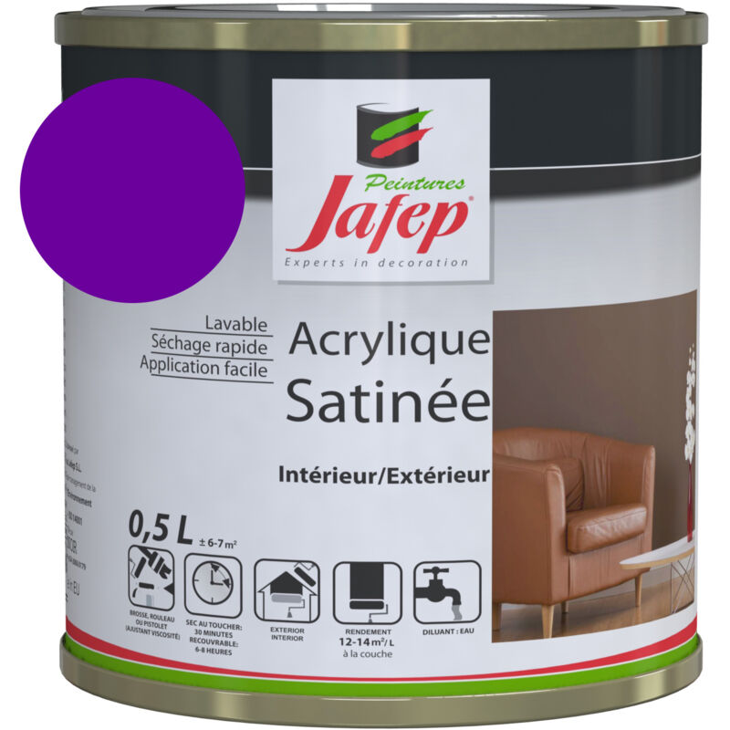 foto del prodotto vernice acrilica satinata viola 0,5l jafep 0,5 l