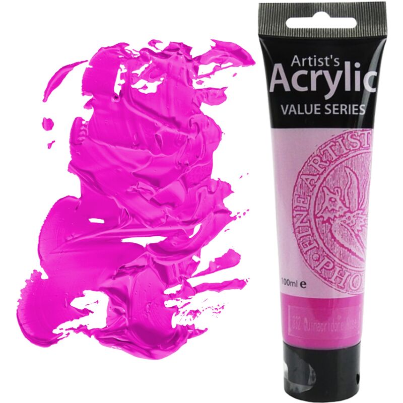 foto del prodotto vernice acrilica value series artist phoenix 100ml 332 chinacrydone pink