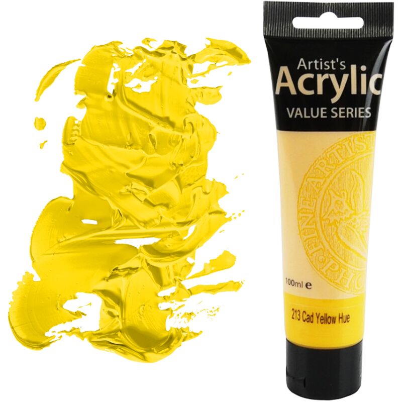 foto del prodotto vernice acrilica value series artistico phoenix 100ml 213 giallo cadmio