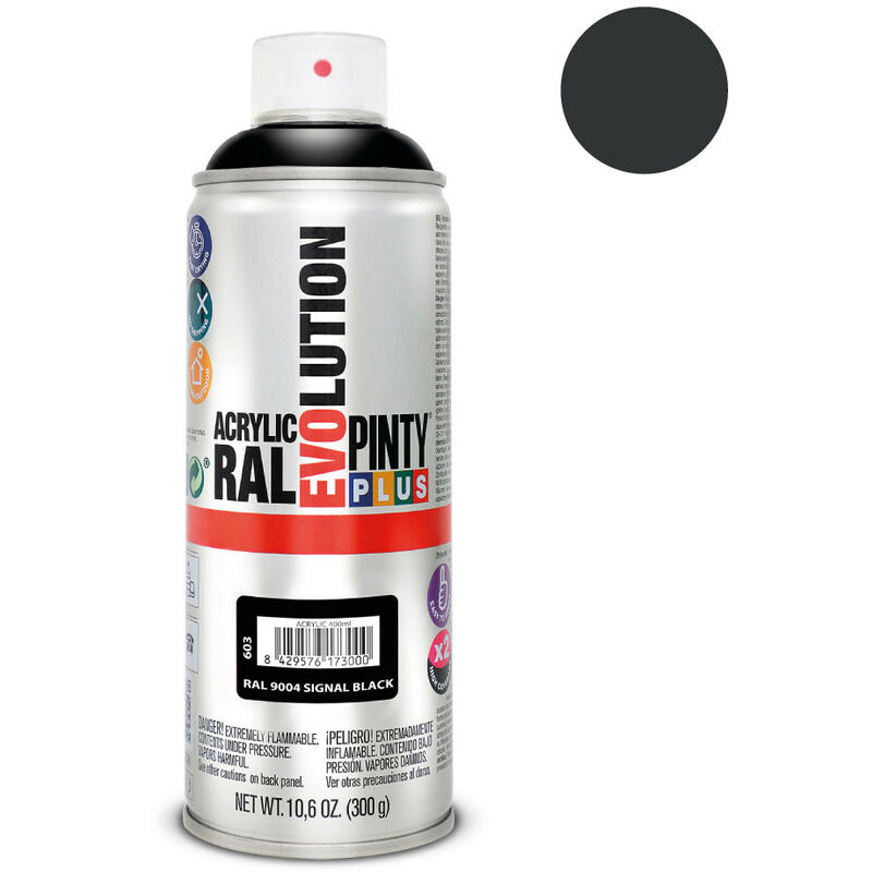 foto del prodotto vernice aerosol 520cc ral 9004 nero sicurezza asciugatura rapida