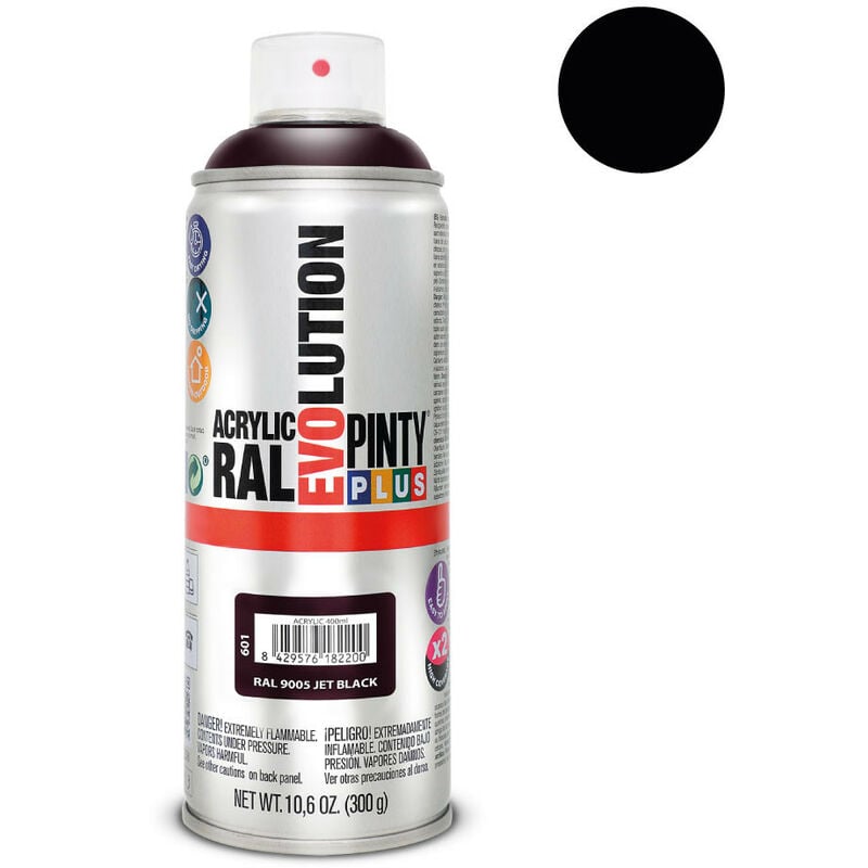 foto del prodotto vernice aerosol acrilico 5 520ccfralatn nero brillante ral 9005fralatn asciugatura rapida