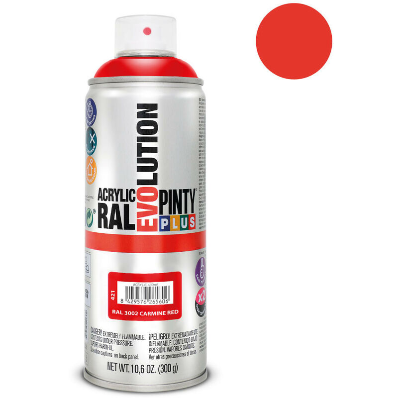 foto del prodotto vernice aerosol acrilico 520cc rosso carmin ral 3002 asciugatura rapida