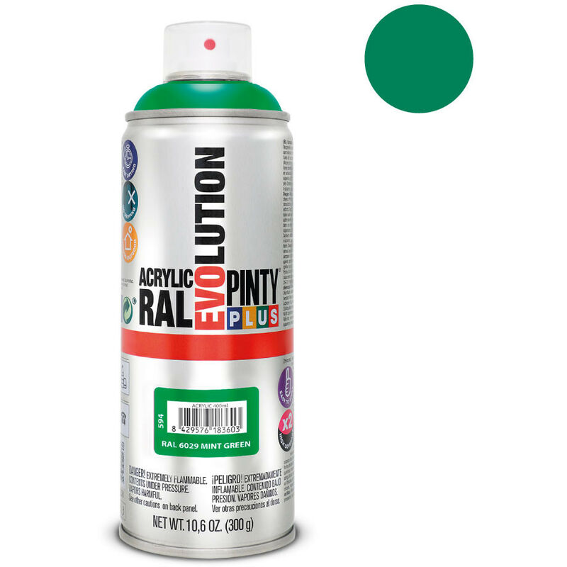 foto del prodotto vernice aerosol acrilico 520cc verde menthe ral 6029 asciugatura rapida
