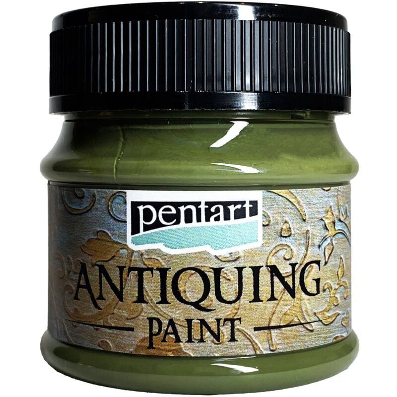 foto del prodotto vernice antichizzante pentart, effetto anticato vintage, 50ml alghe verdi