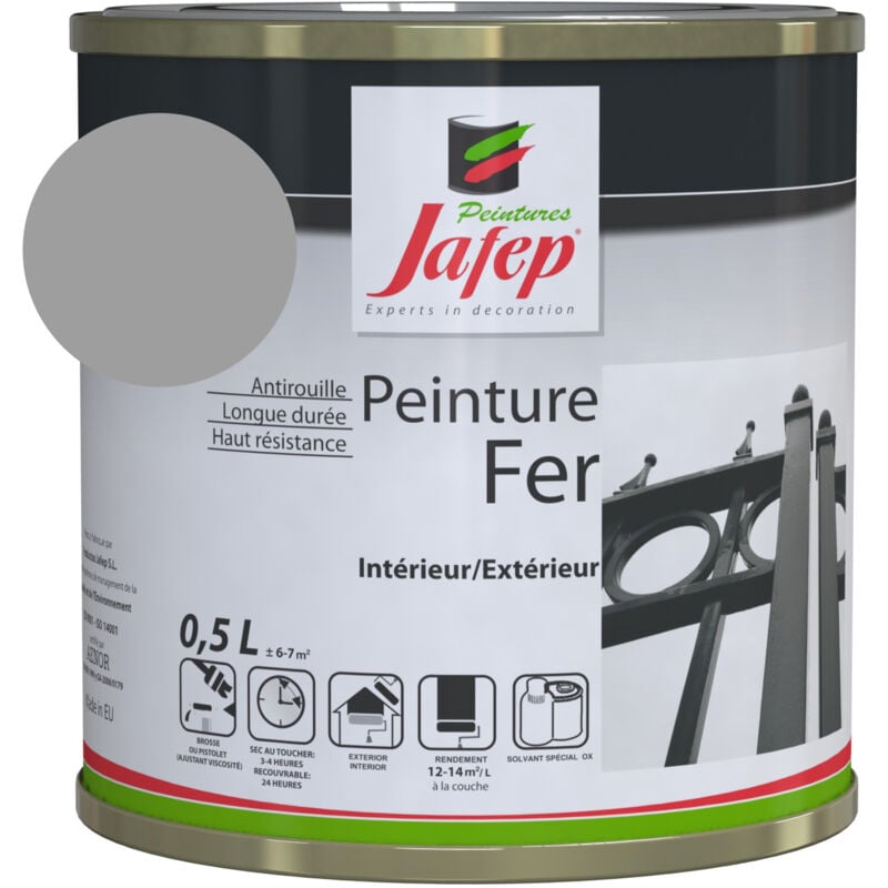 foto del prodotto vernice antiruggine grigio topo jafep 0,5 l