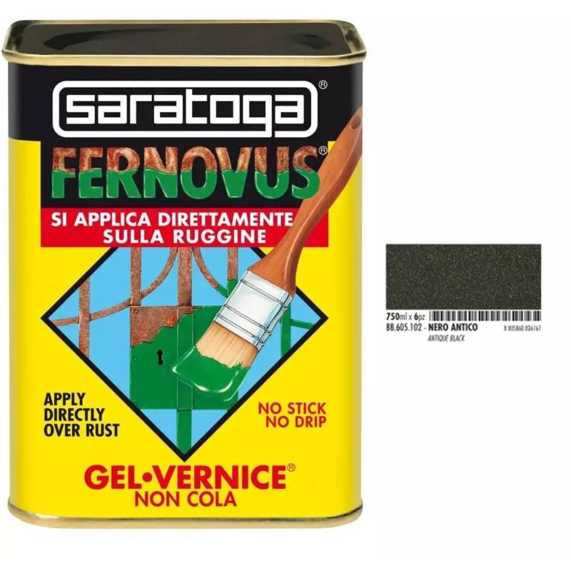 foto del prodotto vernice antiruggine in gel fernovus micaceo 750ml nero antico saratoga