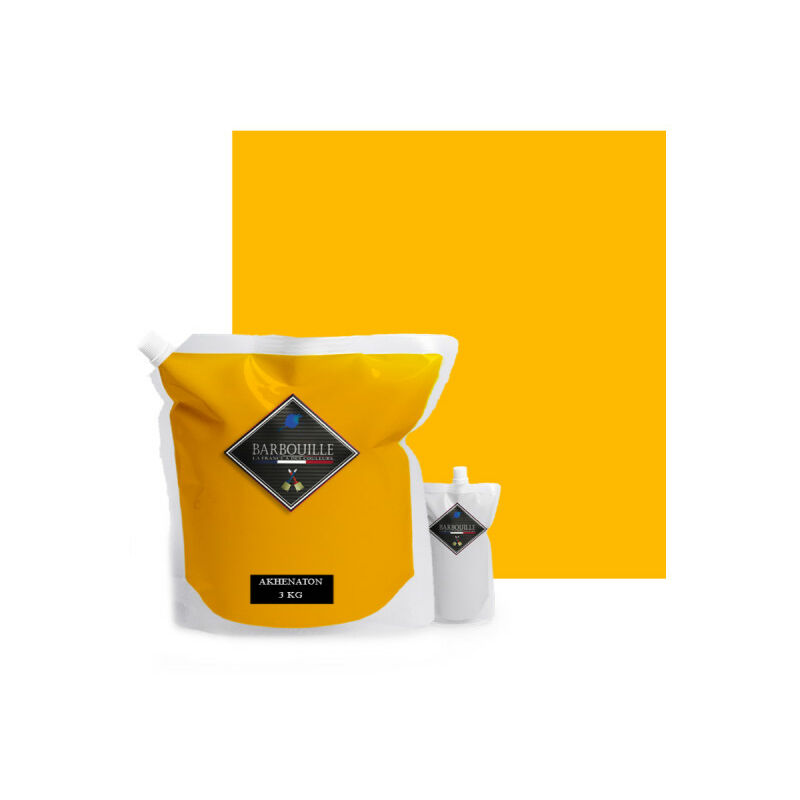 foto del prodotto vernice epossidica bicomponente lucida resina barbouille per piastrelle, terracotta, laminato, pvc 3kg giallo ak