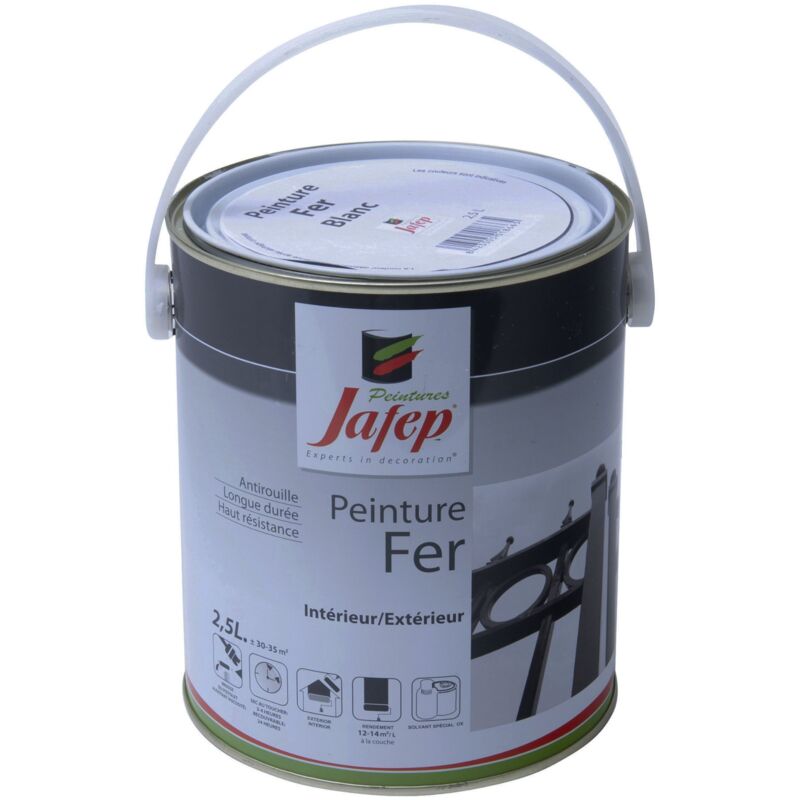 foto del prodotto vernice ferro antiruggine bianca jafep 2,5 l